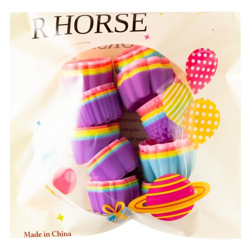 R HORSE Mini Silicone Cupcake Liners Molds, Muti Floral Shaped Baking Cups - style: New Flowers