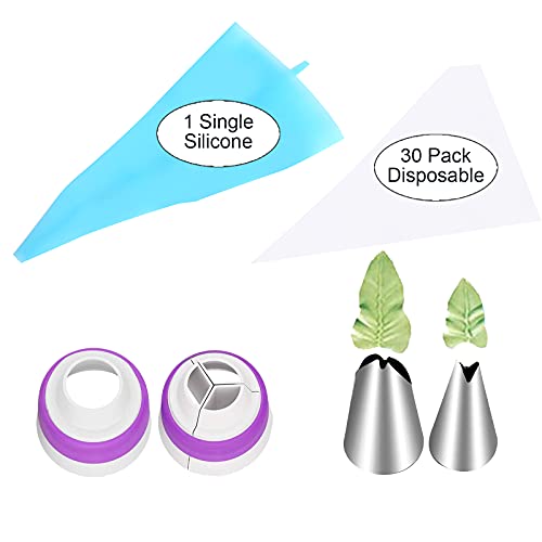 Russian Piping Tips Set, 47 Pcs Flower Cake Decorating Kit with Icing Bags - color: Flower