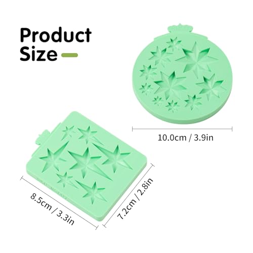 KALAIEN Star Molds Silicone, 2 Pcs Star Chocolate Mold - color: six/seven-pointed star