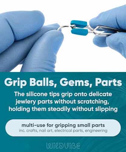 Piercing Ball Grabber Tool - Press-To-Open Piercing Grabber Tool for Gripping and Changing Jewelry Gems, Balls, Posts, Bars, Flatback Earrings - 316LVM Surgical Steel with Medical-Grade Silicone Tips