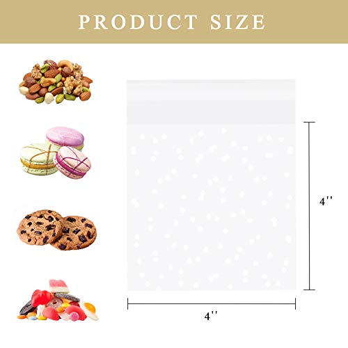 Morepack 4x4 Inch Cookie Bags Self Sealing Cellophane Bags 200 Pcs - size: 4x4 Inch (Pack of 200)