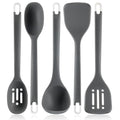 Silicone Kitchen Cooking Utensils Set: MOACC Heat Resistant 13inch Long Kitchen Gadgets, BPA Free Non Stick Rubber Cook Accessories For Food Prep, Frying, Serving, Basting (Dark Grey) - color: Dark Gray