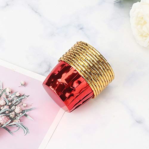 Cupcake Liner, Eusoar 50pcs 3.5 Ounce Disposable Pudding Holders, Muffin Liners, Aluminum Foil Baking Cups, Muffin Baking Cups, Foil Ramekins, Muffin Pan, Cupcake Wrappers, Cupcake Ramekin Holder Cups - color: Red, size: 50pcs