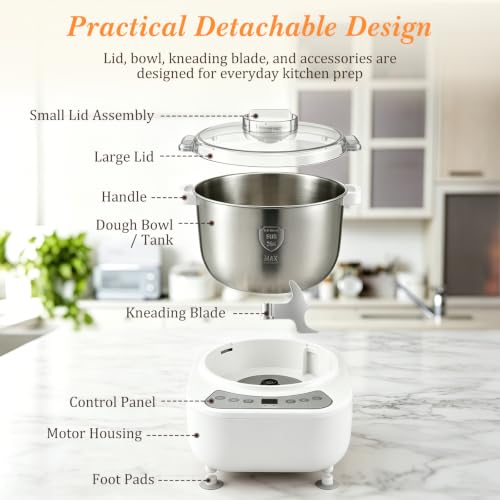 SakerPlus Electric Dough Maker with 7L Large Capacity (white)