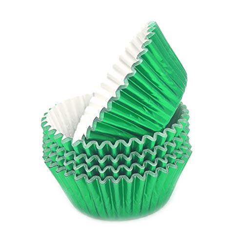 Standard Green Foil Cupcake Liners Muffin Baking Cups for Party and More, 100-Count - color: Green