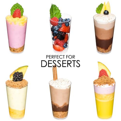DLux 100 x 3 oz Mini Dessert Cups with Lids & Spoons, Shooter - color: 100 cups + 100 lids + 100 spoons