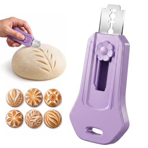 Bread Lame Sourdough Scoring Tool with Extractable & Magnetic Design - color: Purple