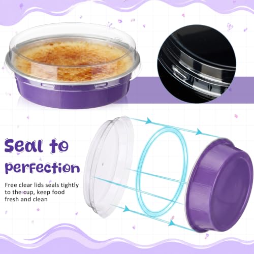 Yinder 120 Pcs Halloween Cake Pans with Lids, 8oz Pie Tin for Party, Purple - color: Purple