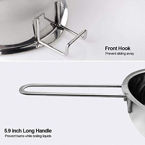 1000ML Double Boiler Pot Stainless Steel chocolate melting pot - color: Silver Handle, size: 1000ML