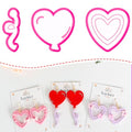 Xaekicr Heart Balloon Polymer Clay Cutters Set – 3Pcs Clay Earring Cutters for DIY Jewelry, Love Shape Clay Tools and Polymer Clay Molds - color: V color