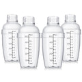Lallisa 4 Pcs Plastic Cocktail Shaker Hand Drink Mixer Bubble Tea Shaker with Scales and Strainer Top Clear Cup with Measurements Mixing Tool for Tea Coffee Milk(550 Cc/ 19 oz) - size: 550 cc / 19 oz