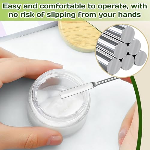 6PCS Lab Spatula Stainless Steel Small Metal Spatula Double Ended Micro Spatula Square/Round End Spatula Makeup Spatula Tool for Mixing Cosmetics (6 Pcs) - color: 6 Pcs