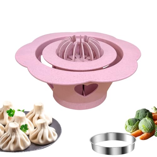 6.6'' Baozi Maker Machine,Food-Grade Material Big Dumpling Bao Bun Mold,Kid Easy To Use And Clean,Dumpling Crimper Maker Quick Made Pastry Pie Steam Bun Mold For Home Kitchen Beginner (Red) - color: Red