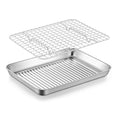 TeamFar Toaster Oven Pan with Rack, Stainless Steel 10.5 Inch Baking Tray