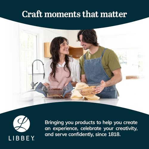 Libbey Baker’s Premium 2-Piece Glass Bread Loaf Pan Baking Dish Set, Space-Saving Glass Bakeware set for Bread, Loaf, and Pound Cakes - color: Premium - 2pc Loaf Set