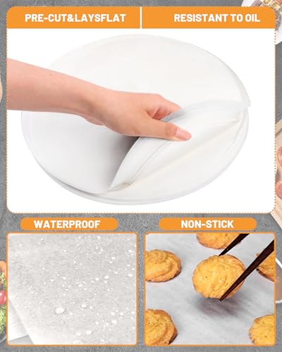 10 Inch Parchment Paper Sheets 200 Pcs, White Non-Stick - color: White, size: 10 Inch