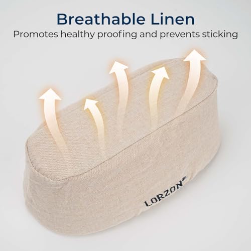 Lorzon 6 Pack Bread Proofing Basket Cover, 10 Inch Oval Banneton Liner, Linen Sourdough Bowl Covers for Bread Rising - size: 10 Inch Liner