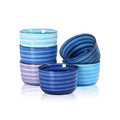 Selamica 12 OZ Ramekins Oven Safe, Ceramic Souffle Dishes Set of 6 - color: Gradient Blue, size: 12 Oz