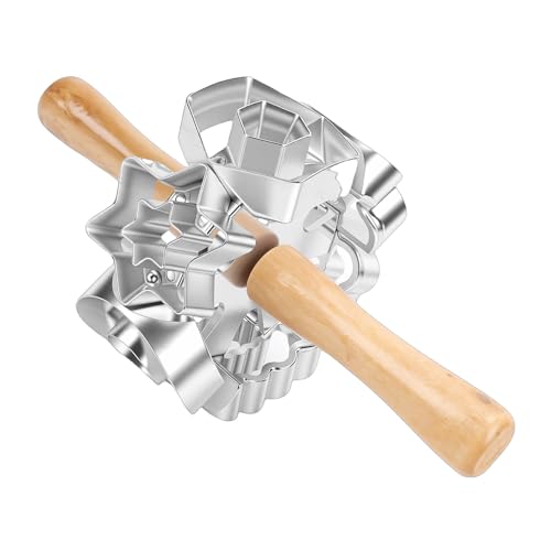 Donut Cutter, 4 Pack Aluminum Alloy and Composite Wood Donut Roller, Professional Baking Tool with Rolling Pin for Baking, Biscuits, Cakes, and Pastries (Style 1) - size: Style 1