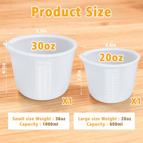 Silicone Chocolate Melting Cup Set with 6 Silicone Measuring Cups (250ml & 350ml & 600ml &1000ml) and 4PCS Heat-Resistant Jar Spatulas, Non-Stick Baking Tools for DIY Chocolate, Butter & Cream Mixing - size: Jar Spatulas*4 +250ml*2+350ml*2+600ml+1L