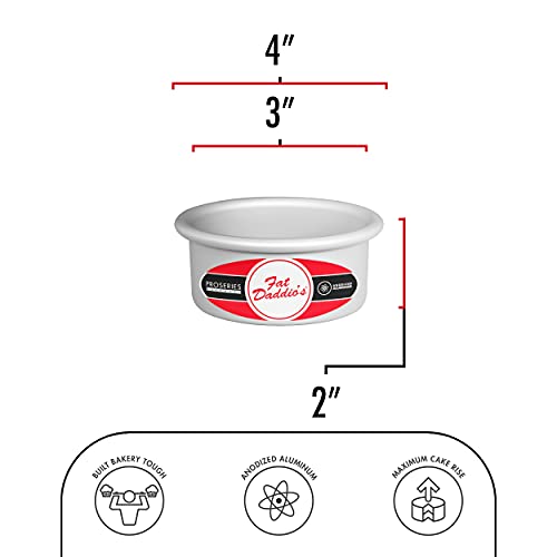 Fat Daddio's PCC-32SET Anodized Aluminum Round Cheesecake Pan with Removable Bottom, 3 x 2 inch, Set of 2 - size: 3 x 2 Inch, Set of 2, style: Sets