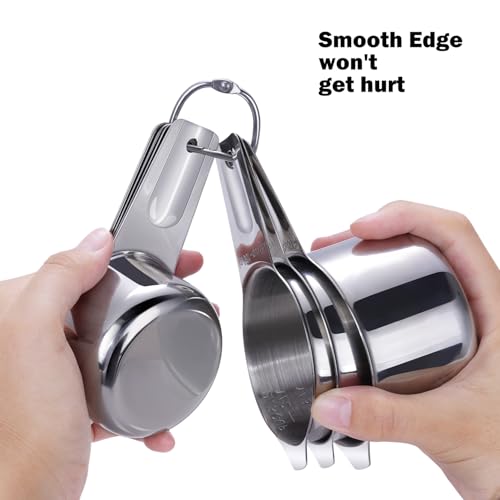 Measuring Cups Set, 7PCS Stainless Steel Engraved Markings Kitchen - size: 7PCS