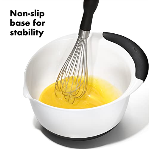 OXO Good Grips 3-Piece Plastic Mixing Bowl Set - Black & White - color: White, size: Small, Medium, Large