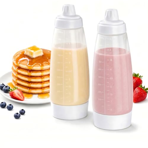 Pancake Batter Dispenser, 2 Pack 1000ml Pancake Batter Dispenser Bottle