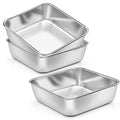 P&P CHEF Square 6x6 Baking Cake Pan, 3 Pcs Stainless Steel Brownie Pan - size: 6 Inch