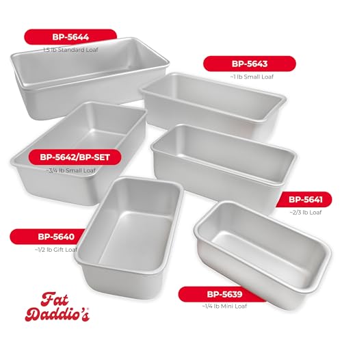Fat Daddio's BP-5641 Anodized Aluminum Bread Loaf Pan, 6.375 x 3.75 x 2.75 Inch - size: 6.375 x 3.75 x 2.75 Inch