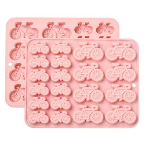Airssory 2 pcs Bicycle Silicone Fondant Molds Bike Vehicle Traffic Moulds for DIY Cake Chocolate Pudding Jelly Candy Resin Crafts Candle Home Decor - color: Fondant Molds Bike Vehicle - 2 pcs