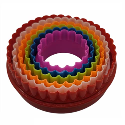 Handy Housewares 6pc Scalloped Biscuit/Cookie Dough Cutter Set, Round & Flower Edged, Dishwasher Safe, Plastic - size: 1 Set