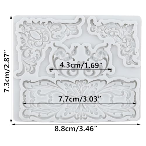 Baroque Silicone Mold Curlicues Scroll Lace Fondant Molds - color: Style ZH