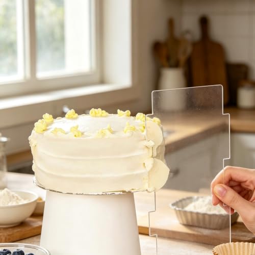 6 Pieces Clear Acrylic Cake Scraper - size: 10cm&8.5cm