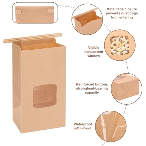 Moretoes 100pcs Small Bakery Cookie Bags with Seal,3.5x2.3x6.8In Treat Bags - size: 3.5*2.3*6.7inch