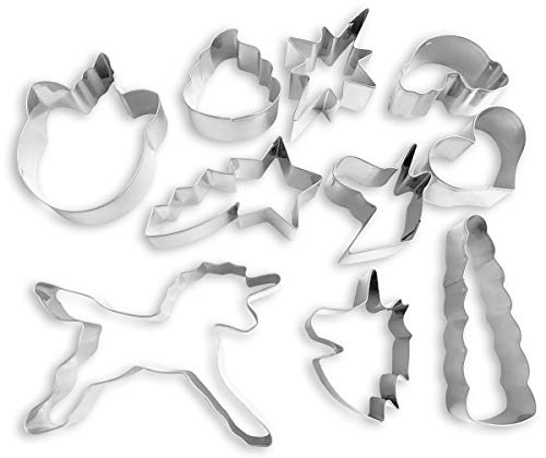 Handstand Kitchen 10-piece Cookie Cutter Assortment - Unicorn Rainbows - color: Unicorn