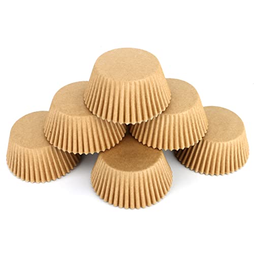 600 Count Natural Cupcake Liners Standard Size Baking Cups Food-Grade Greaseproof Paper Muffin Liners, No Smell Cupcake Wrappers for Wedding Birthday - color: Natural, size: Standard/1.97Inch