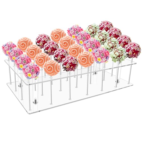 28 Holes Upgrade Cake Pop Stand, Acrylic Lollipop Holder for Display Candy