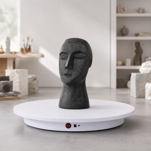 JAYEGT Motorized Rotating Display Stand,350Lbs Load，360 Degree Electric Rotating Potography Turntable for Products Display，Live Show， Remote Control +5 Colors Backgrounds (White / 16.5inch /Wired) - color: White, size: 16.5inch