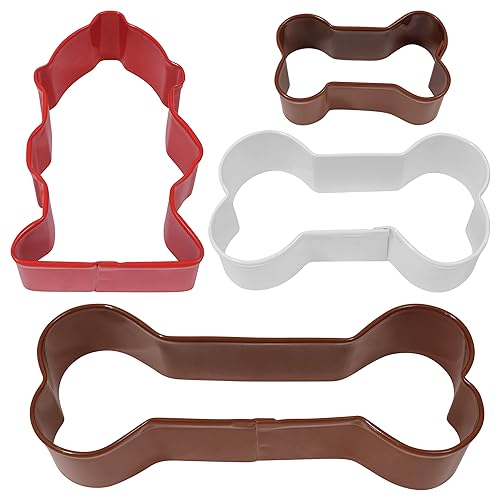 R&M International Dog Bone Cookie Cutters, Assorted Bones and Fire Hydrant, 4-Piece Set - style: Dog Bone Theme
