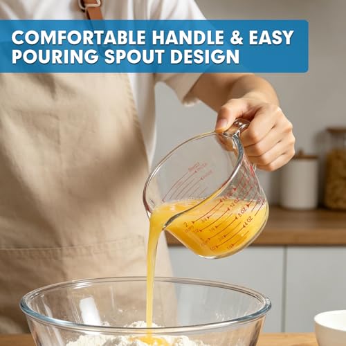 4 Pieces Glass Measuring Cups Set