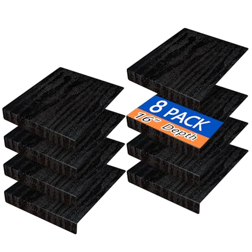 Wire Shelf Covers for Pantry Rack,for All 16" Depth Wire Shelf,Black 8pcs - size: 16" Depth