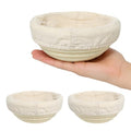 NICENEEDED 2 PCS Bread Proofing Baskets, 13 x 6 cm Banneton Baskets Round Proofing Bowls Making Baking Fermentation Tools, Handwoven Rattan Baskets with Liners for Home Sourdough Bread Baking Supplies