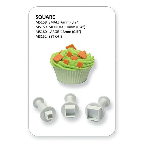 PME Plunger Cutters, Square, 3-Pack