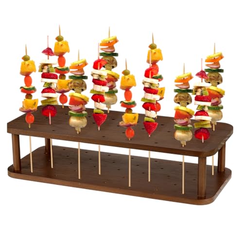 PH PandaHall Wood Cake Pop Stand for 37 Holes Wooden Lollipop Display Stand Cake Pop Holder for Wedding Candy Display Decor (Brown) - color: Brown