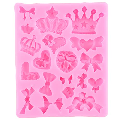 ZiXiang Picture Frame Silicone Molds Crown Bow Candy Fondant Mold Set Of 4 - color: Style D