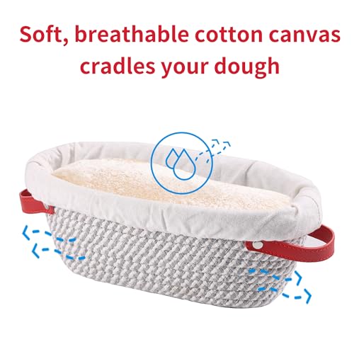 Banneton Bread Proofing Basket, Oval & Round Sourdough Bread Baskets Set