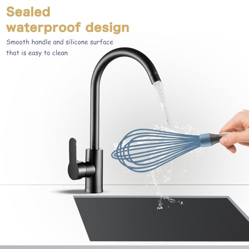 OYV Dishwasher Safe Silicone Whisk, 12-Inch, Non-Scratch, Blue - color: Blue