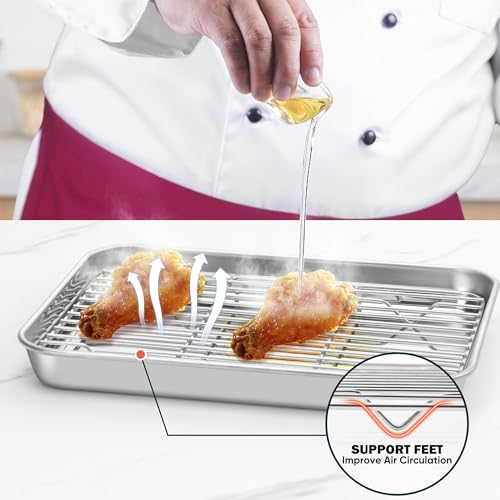 Homikit 2 PCS Cooling Rack for Baking & Cooking, 8.7 x 6.3 Inch Wire Rack - size: 8.7*6.3 Inch