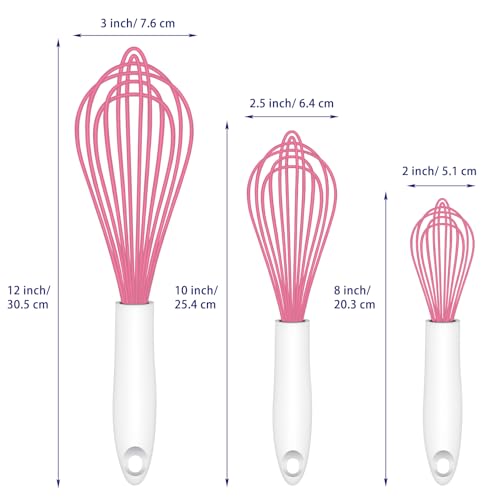 OYV Pink Silicone Whisk Set of 3 - color: Premium(Pink Pack)